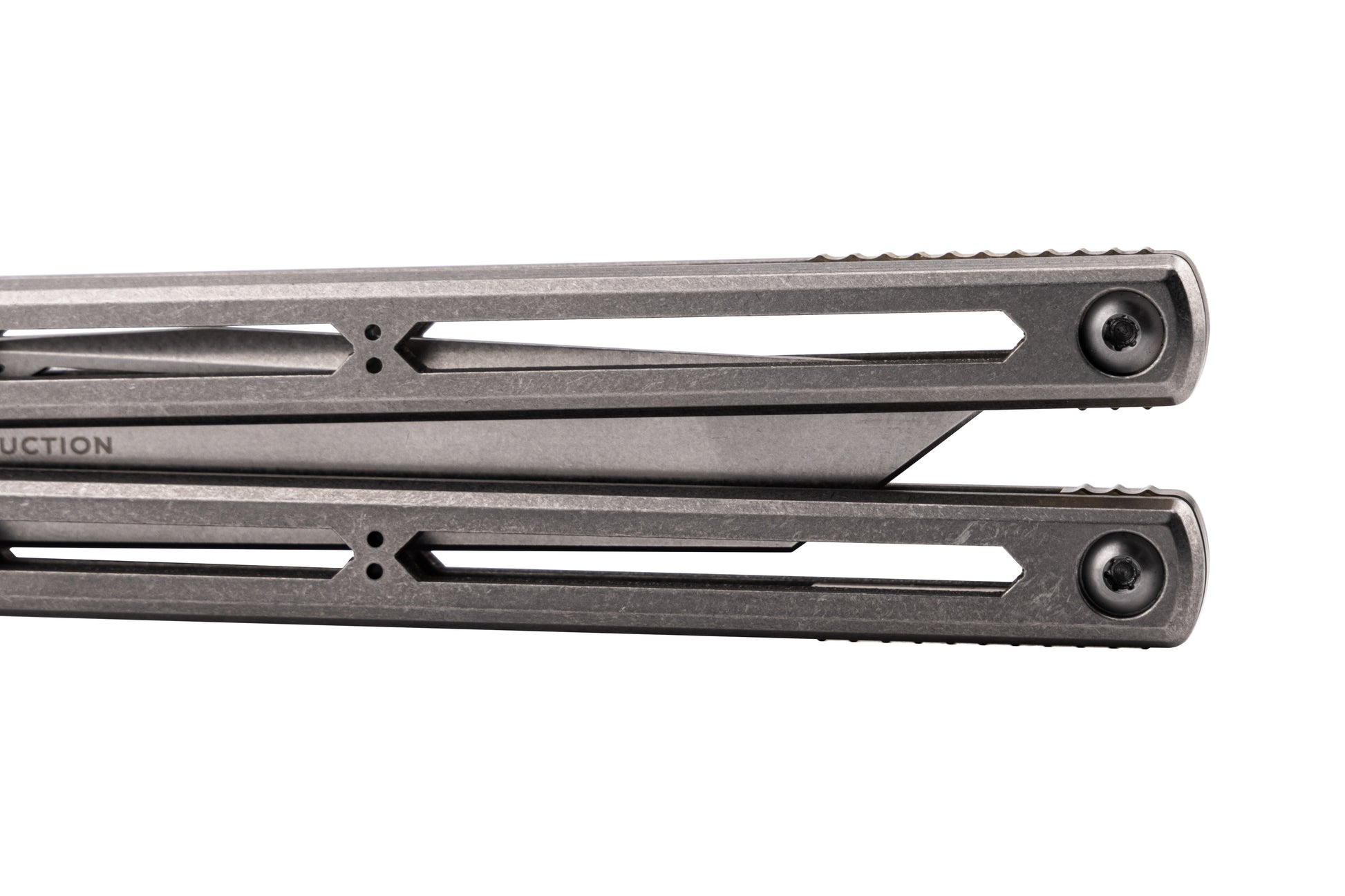 titanium hydro balisong butterfly knife trainer pre position jimping image