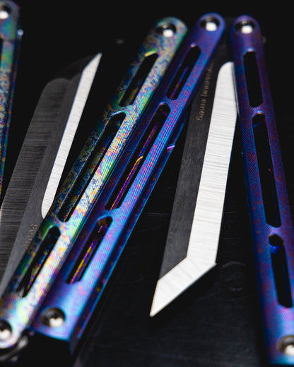 Anodized AMKW Blurple Tanto and Classic Pearl 
