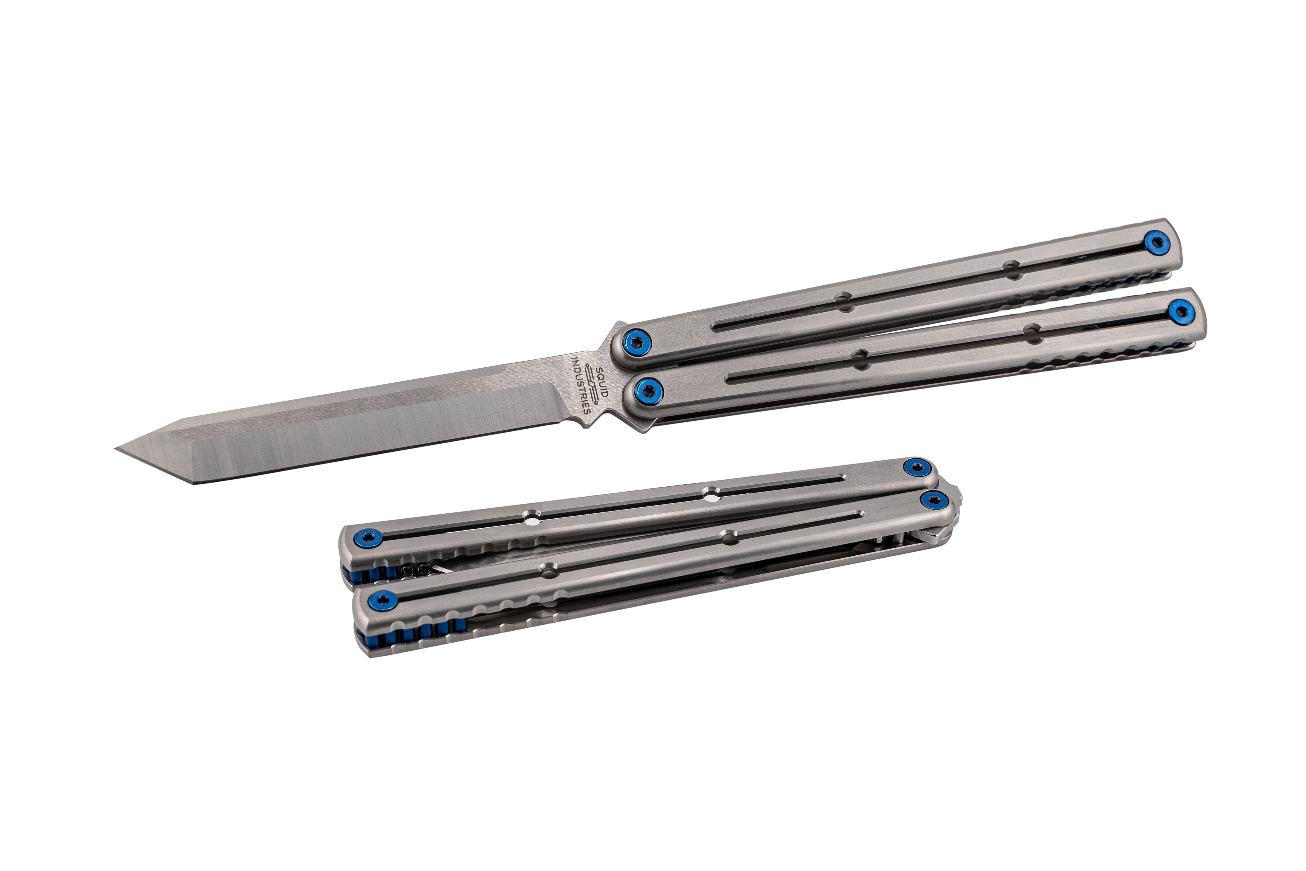 Titanium Krake Rraken Tanto | USA Made Balisong (Butterfly Knife ...