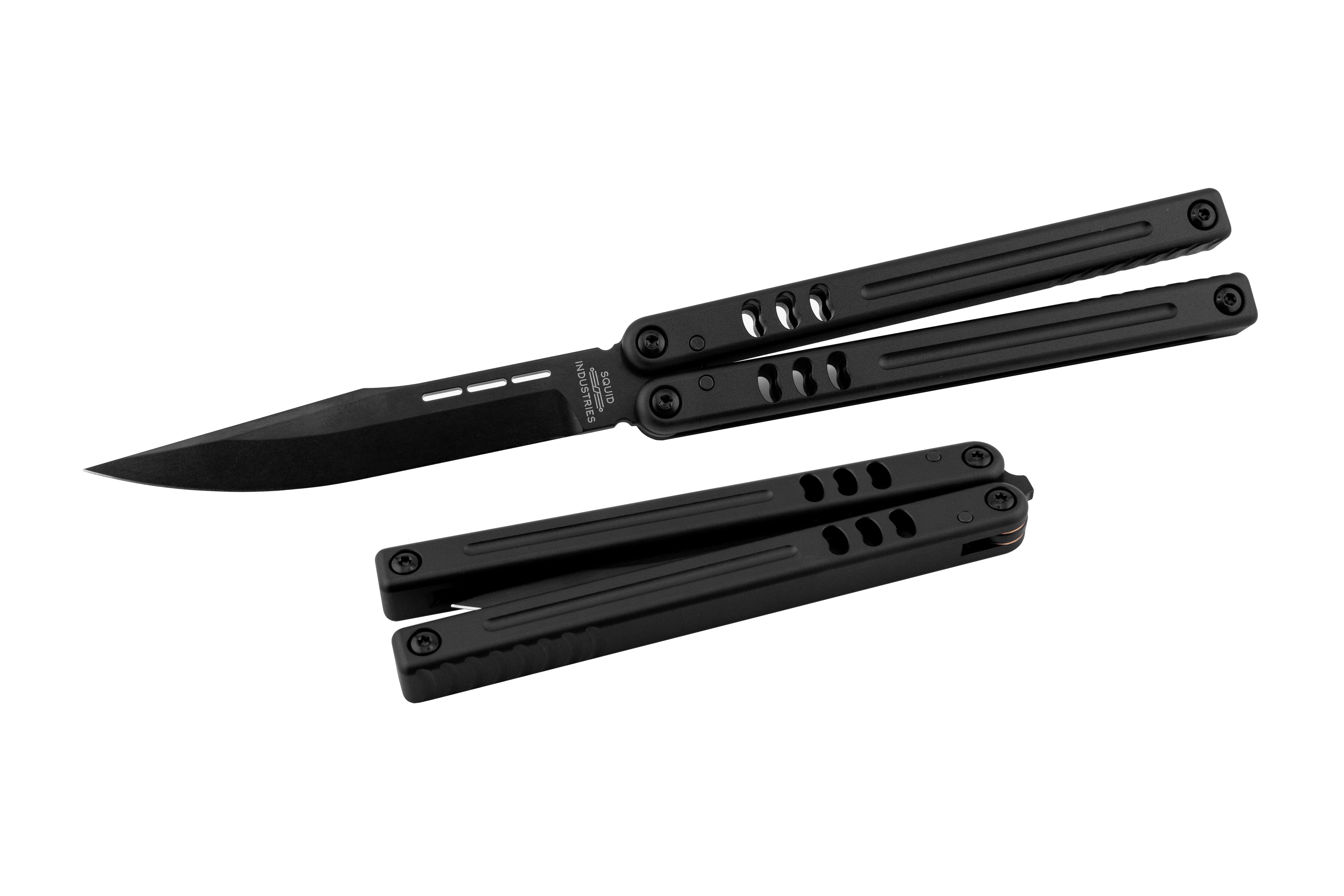 SQUID INDUSTRIES MAKO バタフライナイフ ブラック Inked Mako Harpoon – Squid Industries Knives
