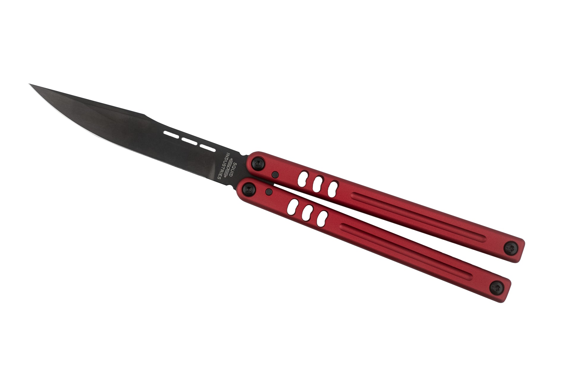 Inked Red Mako Harpoon In Open Position White Back Ground