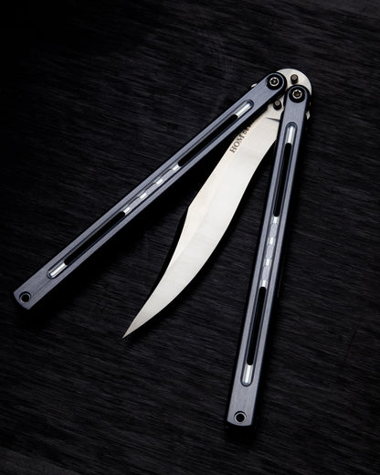 Mutalisk Gunmetal Half Open on dark background