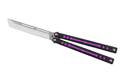Purple Nautilus Tanto Satin Open Position White Background
