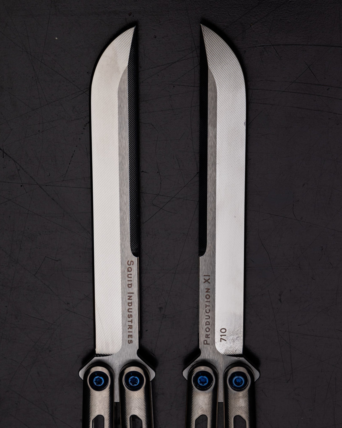 Satin Tsunami Blade Close Up Black Background
